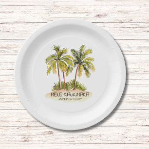 Mele Kalikimaka Tropical Hawaiian Christmas Paper Plates