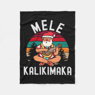 Mele Kalikimaka Tropical Hawaiian Merry Christmas Fleece Blanket