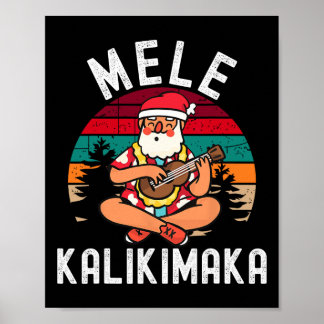 Mele Kalikimaka Tropical Hawaiian Merry Christmas Poster