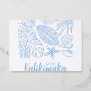 Mele Kalikimaka Tropical Holiday Letterpress Photo Cards