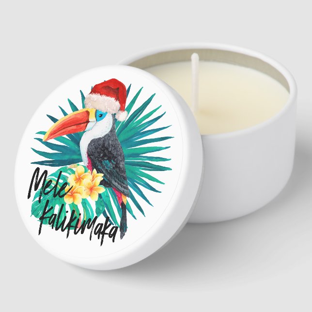 Mele Kalikimaka Tropical Jungle Birds Mini Candle Favors (Corner)
