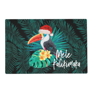Mele Kalikimaka Tropical Jungle Birds Reversible Placemat