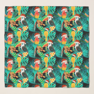 Mele Kalikimaka Tropical Jungle Birds Scarf