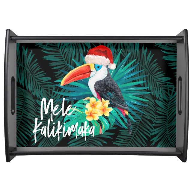 Mele Kalikimaka Tropical Jungle Birds Serving Tray (Front)