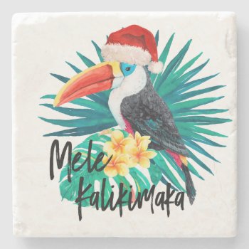 Mele Kalikimaka Tropical Jungle Birds Stone Coaster by DriveIndustries at Zazzle