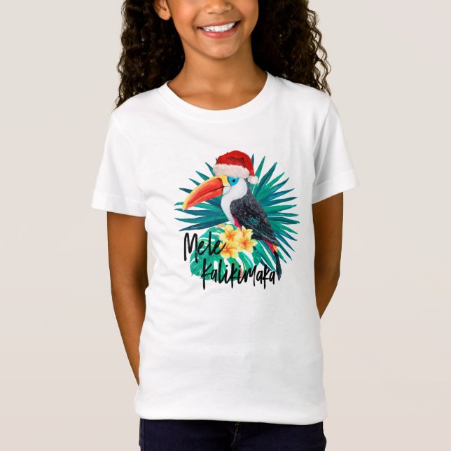 Mele Kalikimaka Tropical Jungle Birds T-Shirt (Front)