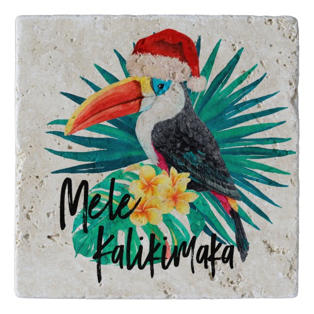 Mele Kalikimaka Tropical Jungle Birds Trivet (Front)