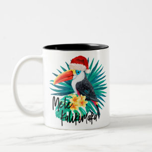 Mele Kalikimaka Tropical Jungle Birds Two-Tone Coffee Mug