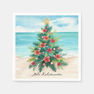 Mele Kalikimaka Tropical Palm Tree Christmas Napkins