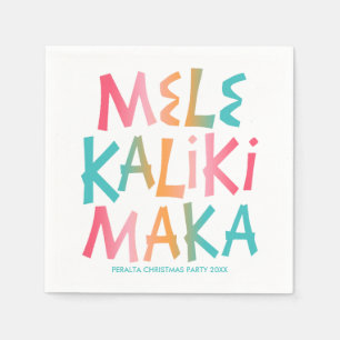 Mele Kalikimaka Tropical Typography Christmas Napkins