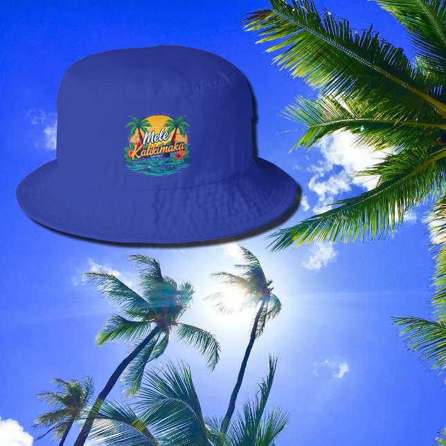 Mele Kalikimaka Tropical Xmas - royal blue Bucket Hat (Creator Uploaded)