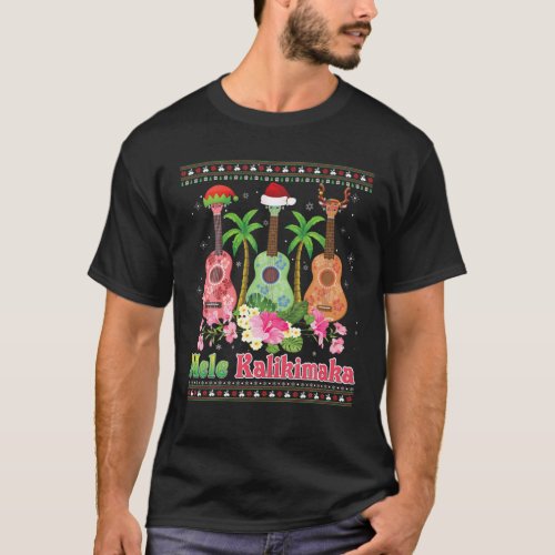 Mele Kalikimaka Ukulele Guitar Mery Christmas Swea T_Shirt
