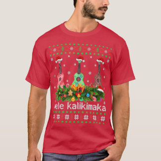 Mele Kalikimaka Ukulele Guitar Ugly Ukulele Christ T-Shirt