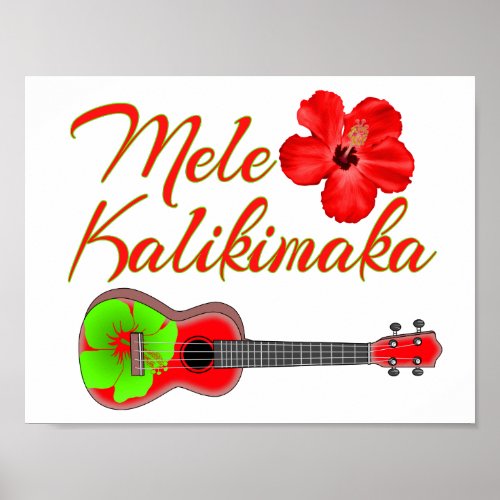 Mele Kalikimaka Ukulele Poster