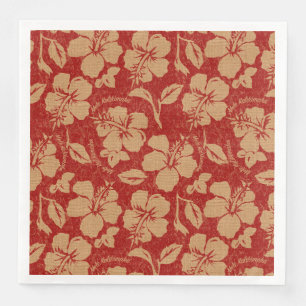 Mele Kalikimaka Vintage Pareau Hawaiian Hibiscus&n Paper Dinner Napkins