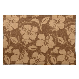 Mele Kalikimaka Vintage Pareau Hawaiian Hibiscus Placemat