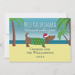 Mele Kalikimaka Weiner Flat Christmas Holiday Card