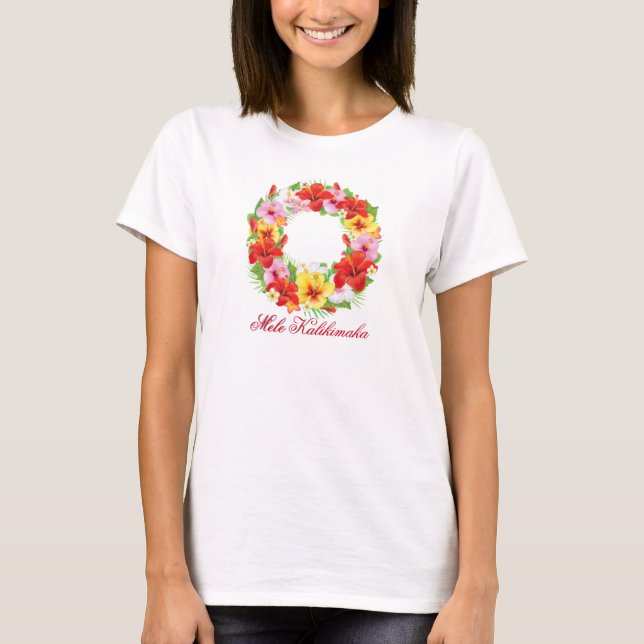 Mele Kalikimaka Wreath T-Shirt (Front)