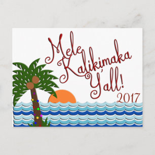 Mele Kalikimaka Y'all Christmas Beach Postcard