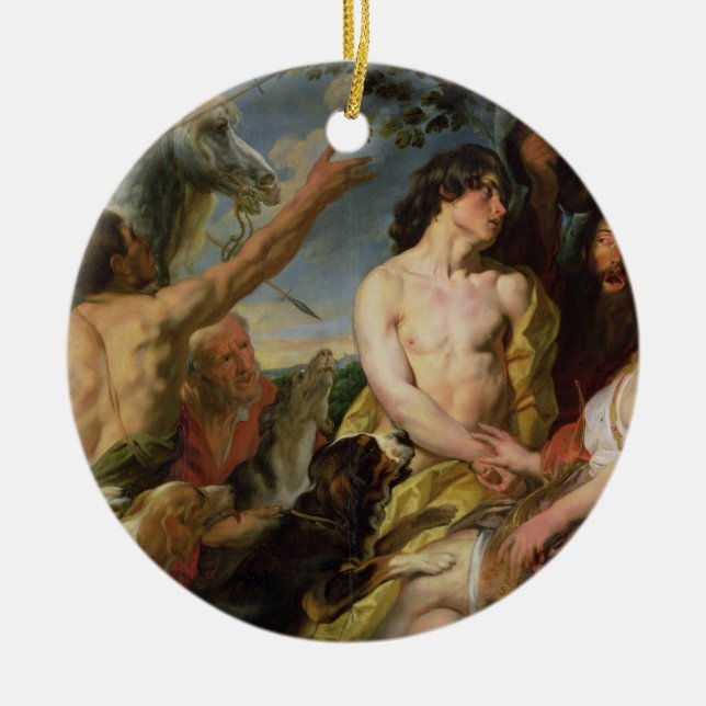 Meleager and Atalanta (oil on canvas) Ceramic Ornament (Front)