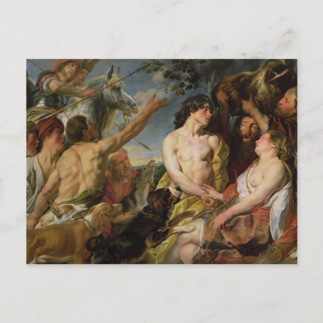 Meleager and Atalanta (oil on canvas) Postcard (Front)