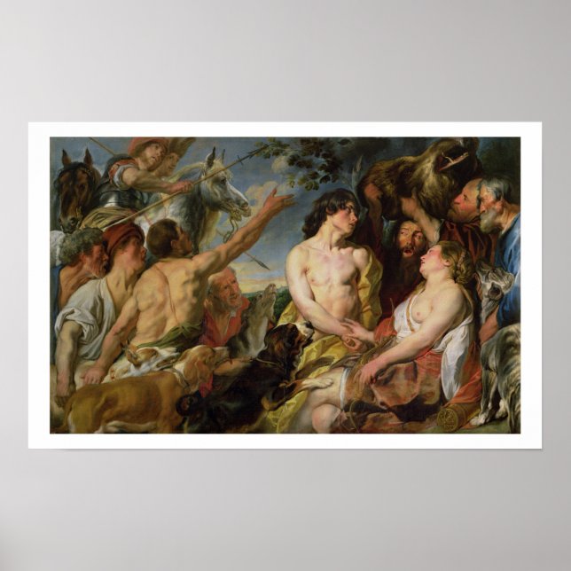 Meleager and Atalanta (oil on canvas) Poster (Front)