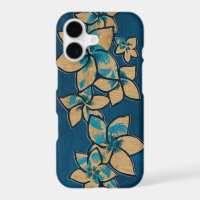 Melia Hawaiian Plumeria Faux Wood Blue