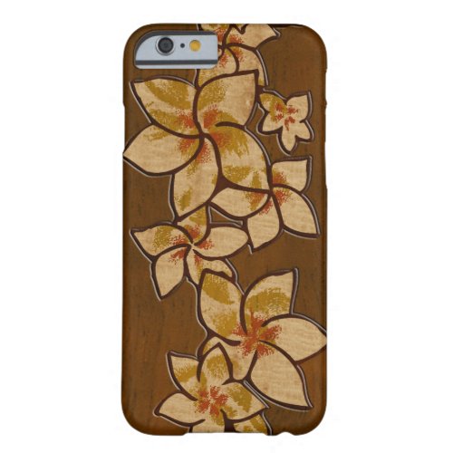 Melia Hawaiian Plumeria Faux Wood Barely There iPhone 6 Case