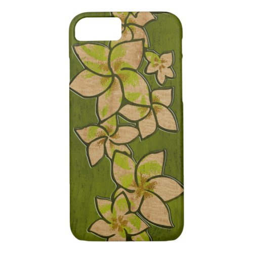 Melia Hawaiian Plumeria Faux Wood iPhone 87 Case