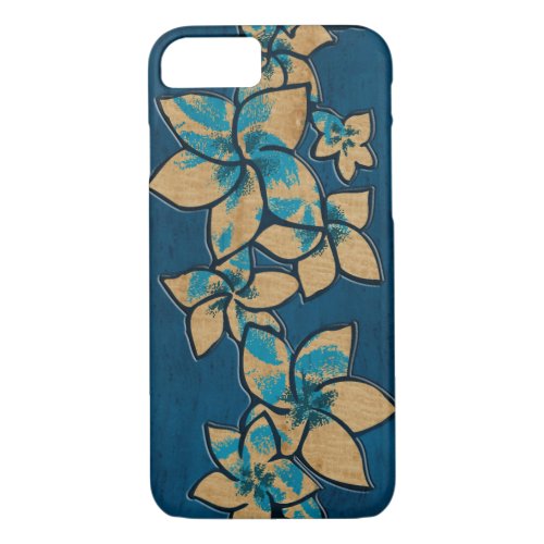 Melia Hawaiian Plumeria Faux Wood iPhone 87 Case