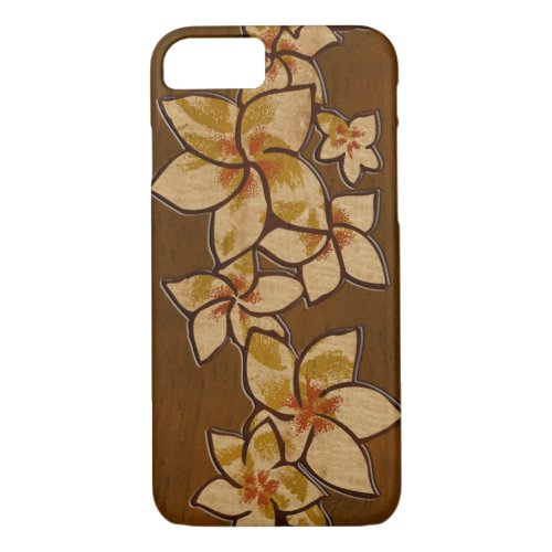 Melia Hawaiian Plumeria Faux Wood iPhone 87 Case