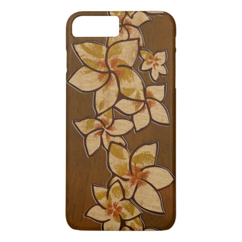 Melia Hawaiian Plumeria Faux Wood iPhone 8 Plus7 Plus Case