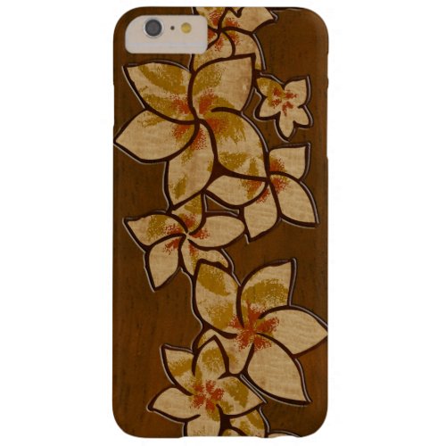 Melia Hawaiian Plumeria Faux Wood Barely There iPhone 6 Plus Case