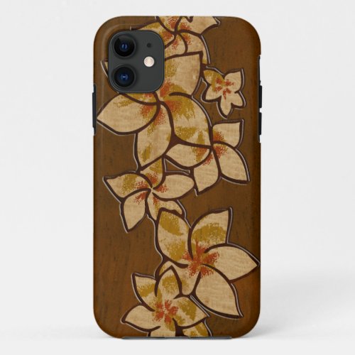 Melia Hawaiian Plumeria Faux Wood iPhone 5 Case