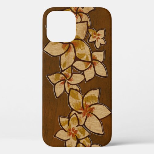 Melia Hawaiian Plumeria Faux Wood Koa iPhone 12 Pro Case