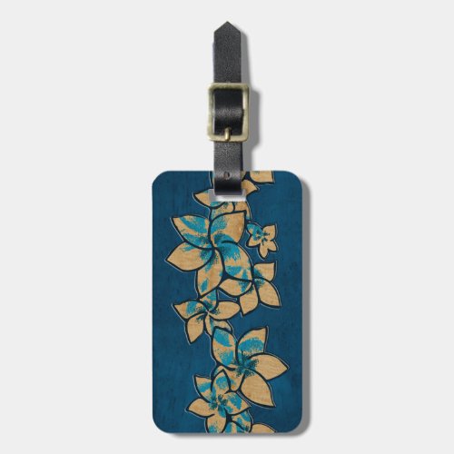 Melia Hawaiian Plumeria Faux Wood Luggage Tags