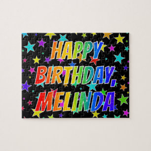 "MELINDA" First Name, Fun "HAPPY BIRTHDAY" Jigsaw Puzzle