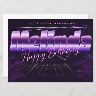 Melinda Name First name pura retro card Birthday