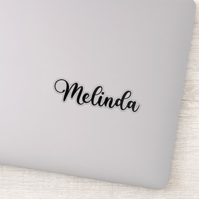 Melinda Name - Handwritten Calligraphy Sticker (Detail)