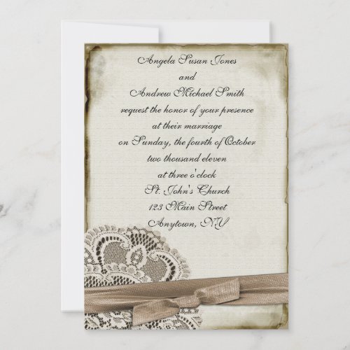 Melinda Vintage Lace Invitation