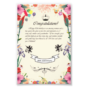 Melinda's 80th Birthday Greeting Card Photo Print