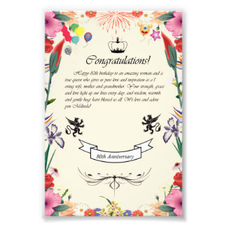 Melinda's 80th Birthday Greeting Card Photo Print