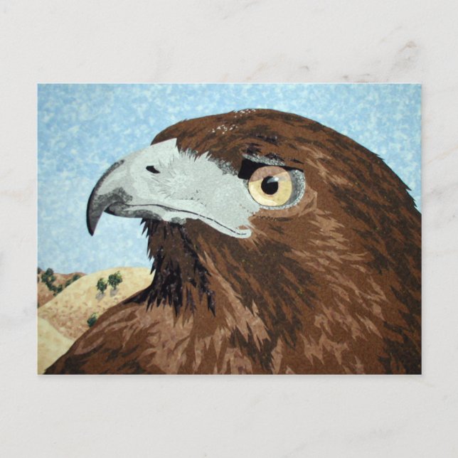 Melinistic Red-tail- textile Postcard (Front)