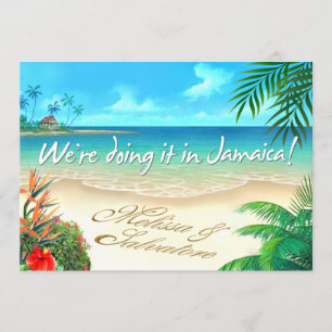 Melissa Exotic Beach Jamaican wedding Invitation