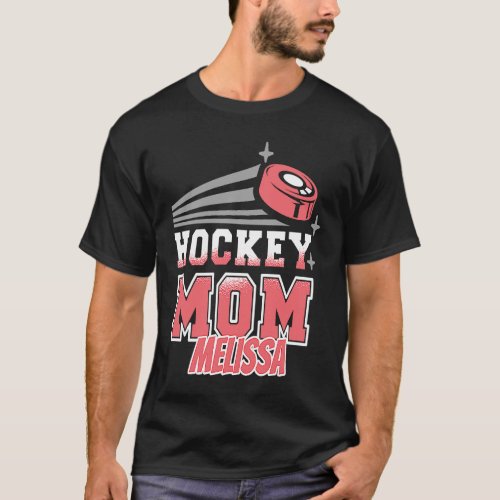 Melissa Hockey Mom With Puck Womens T_Shirt