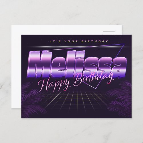 Melissa Name First name pura postcard birthday