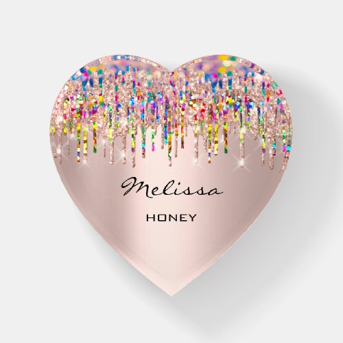 Melissa  NAME MEANING Holograph Rose Valentine Paperweight