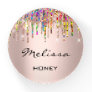 Melissa  NAME MEANING Holographic Rose Unicorn Paperweight