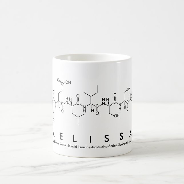 Melissa peptide name mug (Center)