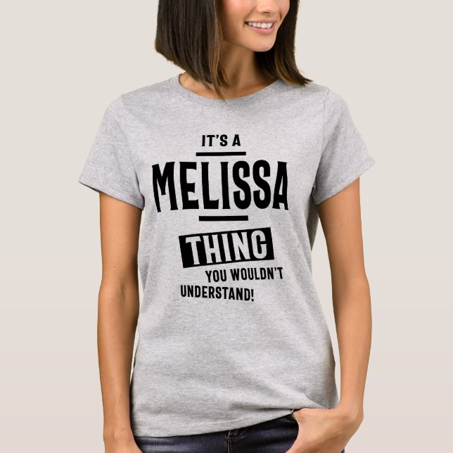 Melissa Personalized Name Birthday Gift T-Shirt (Front)